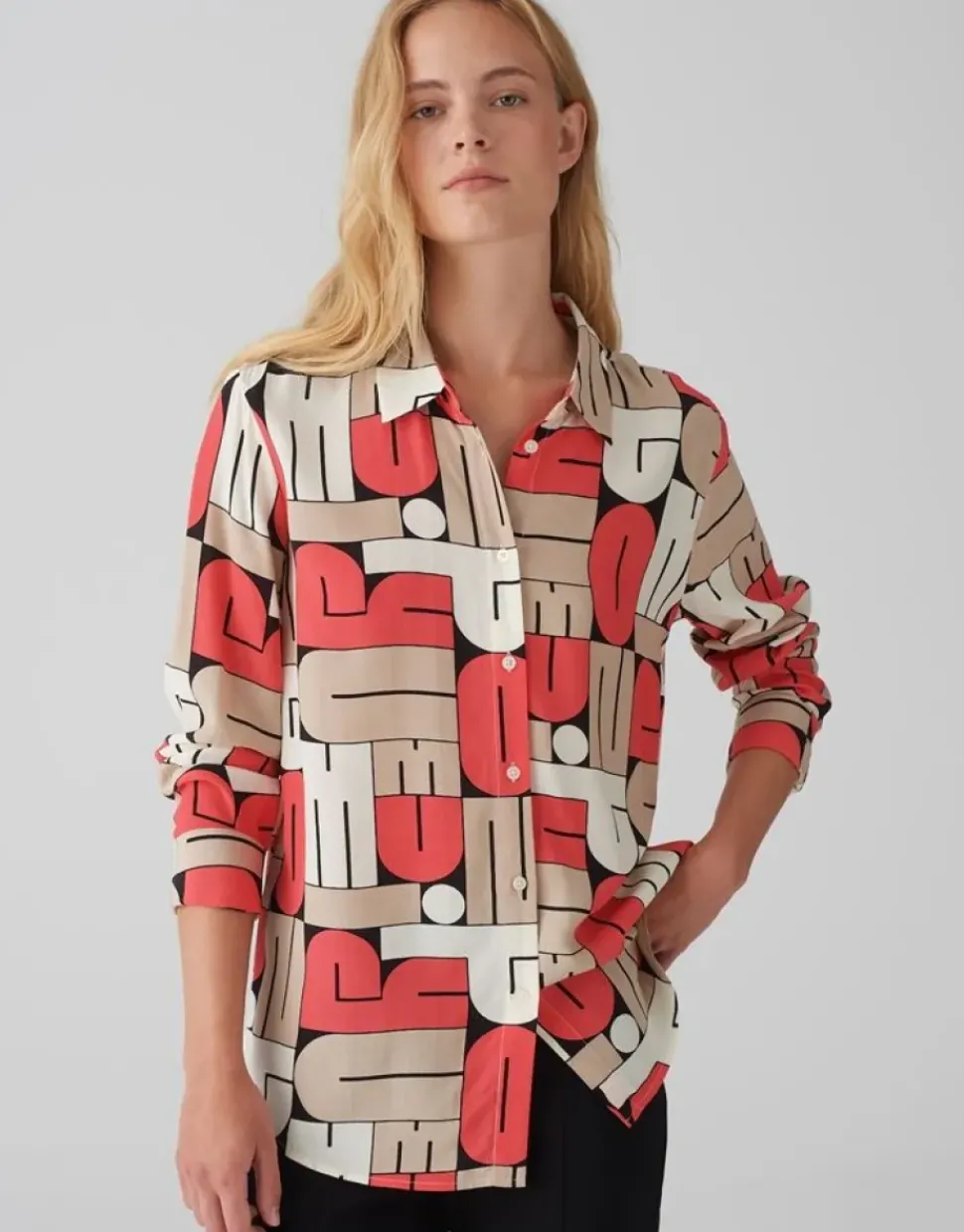 OPUS Printbluse FUMIRA Viskose rot S15 10348912719306