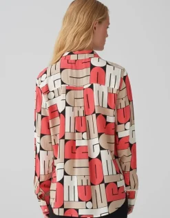 OPUS Printbluse FUMIRA Viskose rot S15 10348912719306