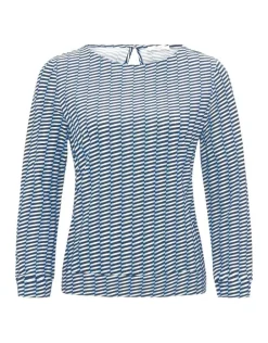 OPUS Printshirt SUSTA braun/blau S15 10373412903323
