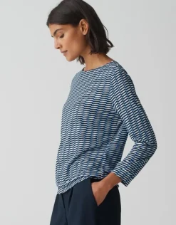 OPUS Printshirt SUSTA braun/blau S15 10373412903323