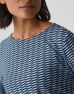 OPUS Printshirt SUSTA braun/blau S15 10373412903323
