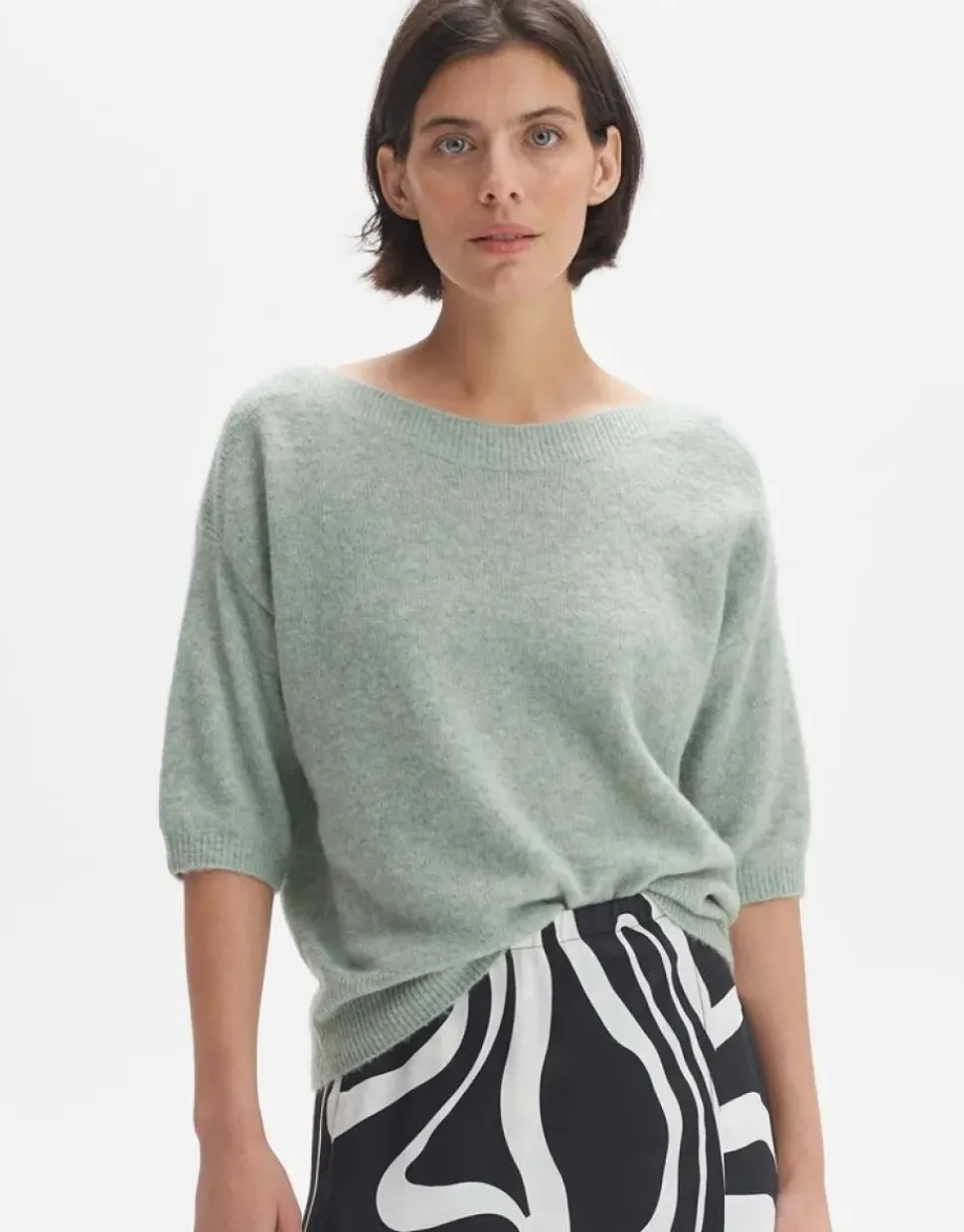 OPUS Pullover PUSITY Oversize Mohair grün S24 10299612559100