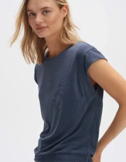 OPUS Rippshirt SONSAI Regular Modal Mix blau S14 1028695735100