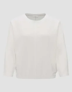 OPUS Rippshirt SUZZINA Regular Viskose Mix weiß S14 10252411140100