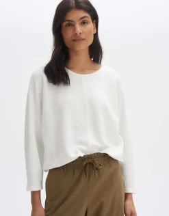 OPUS Rippshirt SUZZINA Regular Viskose Mix weiß S14 10252411140100