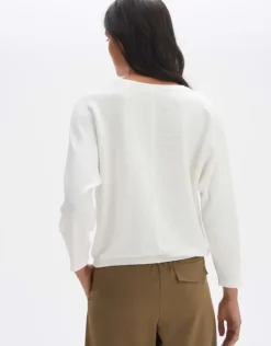 OPUS Rippshirt SUZZINA Regular Viskose Mix weiß S14 10252411140100