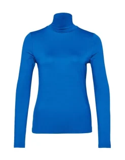 OPUS Sariette Rollkragenshirt blau und milk S22 10111810862100