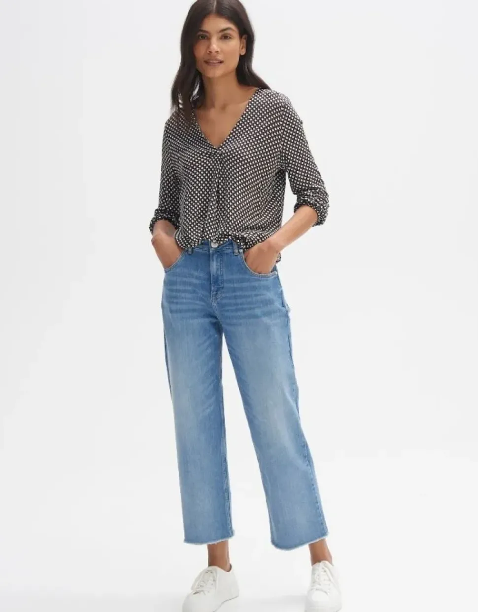 OPUS Shirt SANNAH MINIMAL Regular ECOVERO™ Viskose blau S14 10094012014100