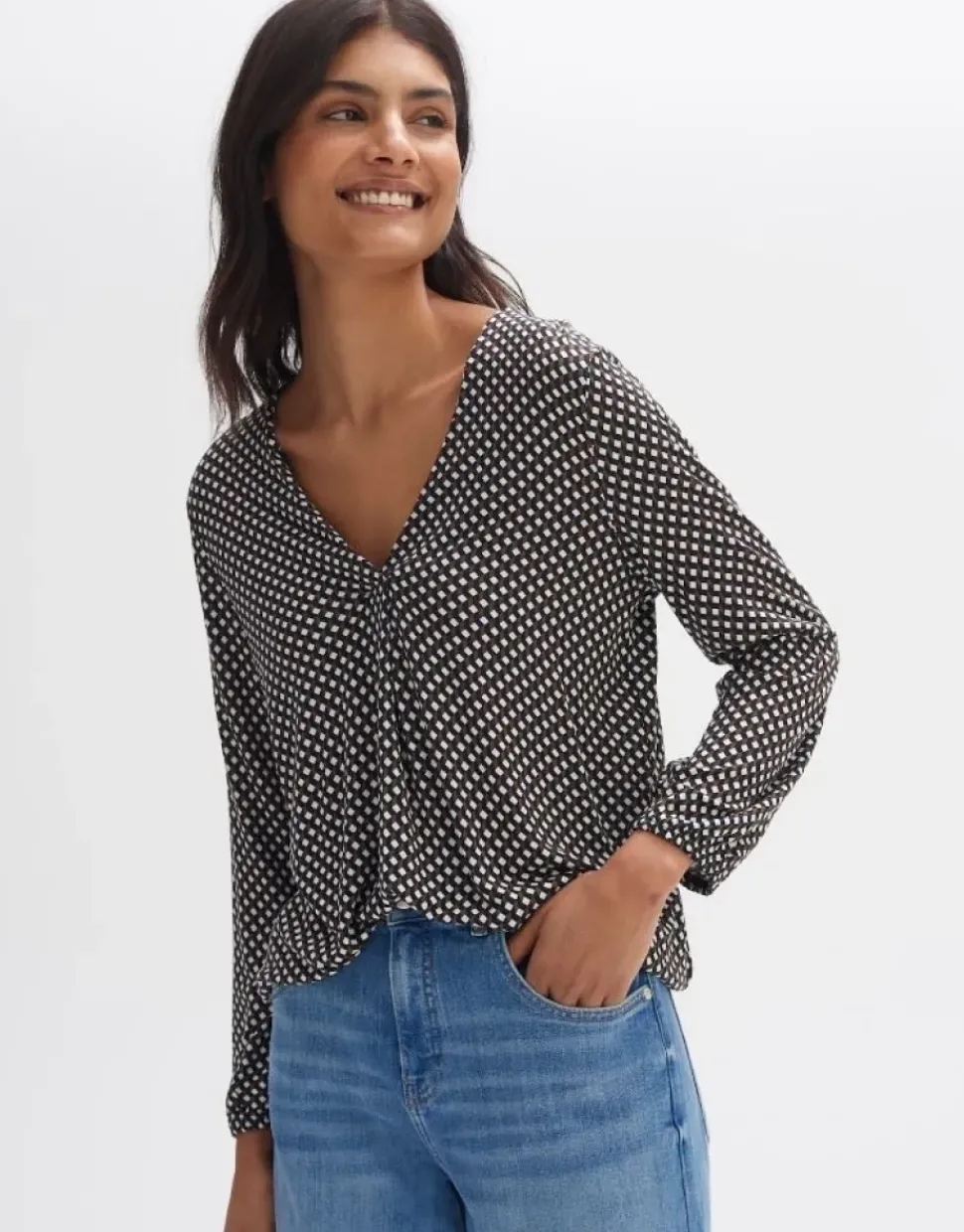 OPUS Shirt SANNAH MINIMAL Regular ECOVERO™ Viskose blau S14 10094012014100