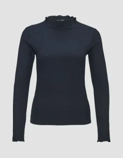 OPUS Shirt Suktur 3D- Optik Stehkragen blau S14 10238411905227