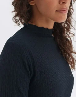 OPUS Shirt Suktur 3D- Optik Stehkragen blau S14 10238411905227