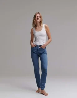 OPUS Skinny Jeans Elma ocean blue schmales Bein 5- Pocket- Design blau S13 2162011083100