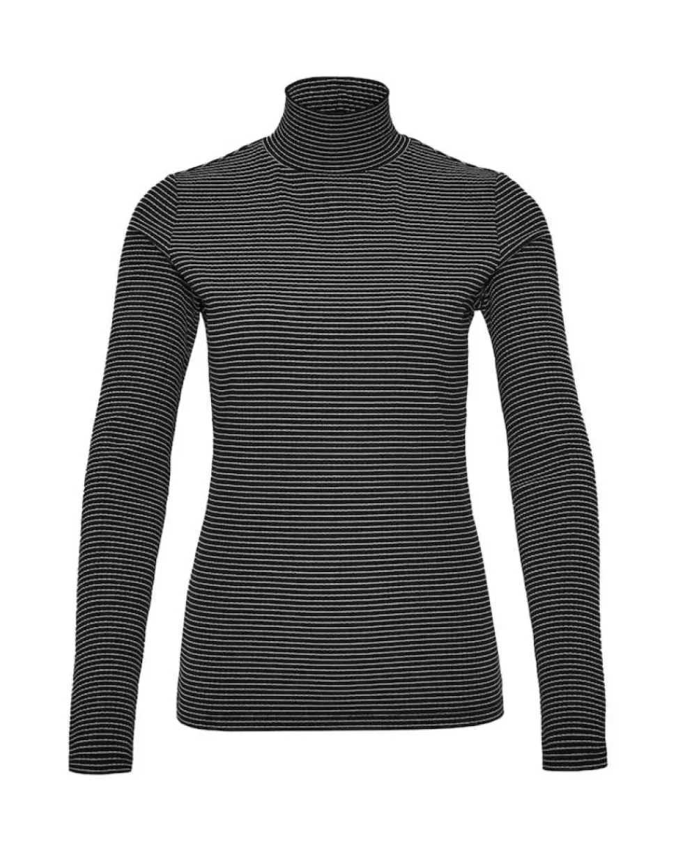 OPUS Streifenshirt Sibyla Rollkragen feine Streifen schwarz S22 10094410751145
