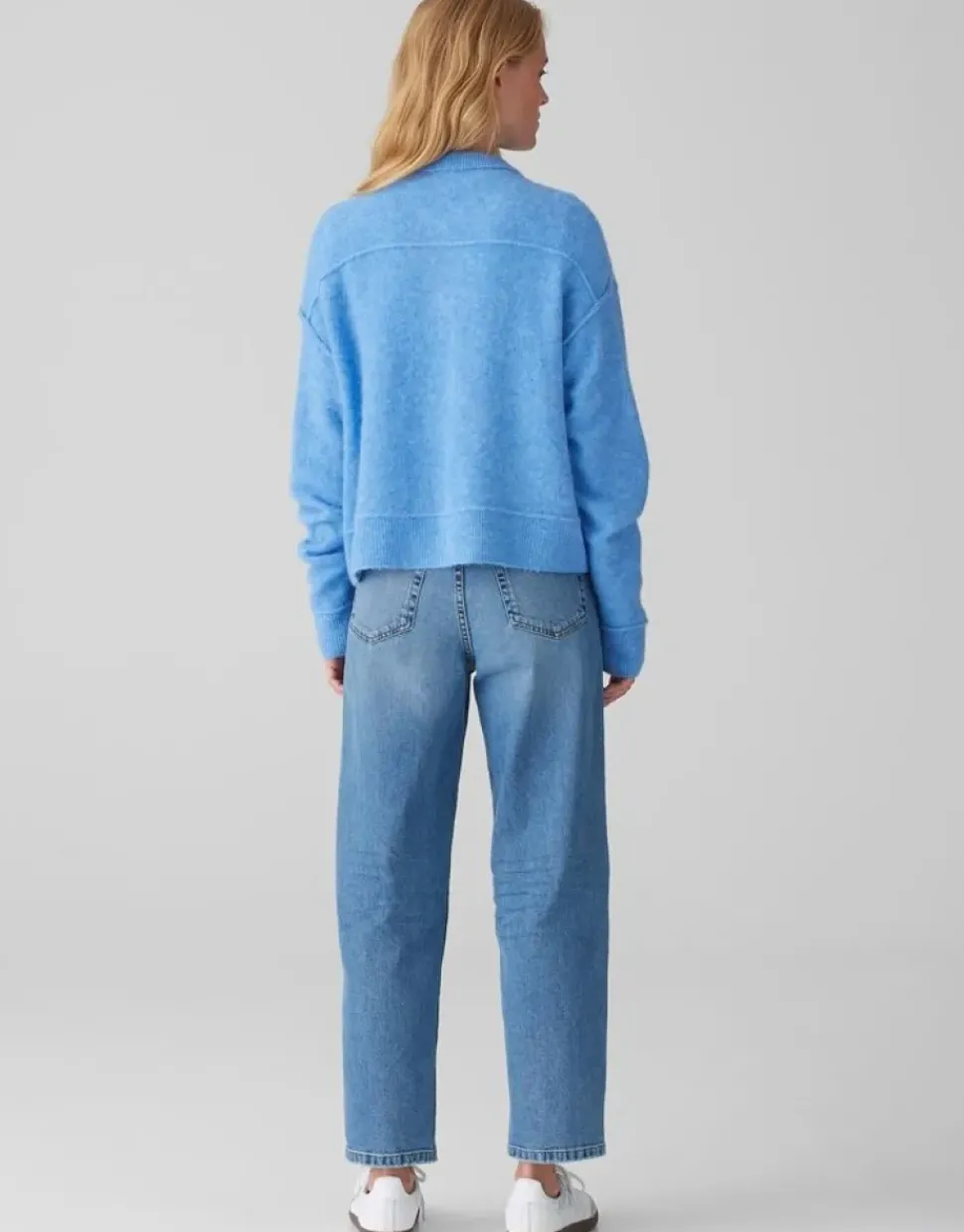 OPUS Strickjacke DANEKE Knopfleiste Mohair blau S15 10350912559100