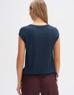 OPUS Strukturiertes Shirt SEWUKI Regular Viskose Mix blau S14 10288112289260