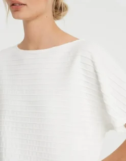 OPUS Sweatshirt GIWAN Ringelstruktur milk S22 10077110638143
