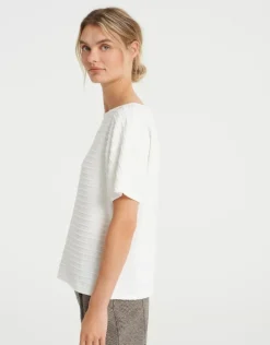 OPUS Sweatshirt GIWAN Ringelstruktur milk S22 10077110638143