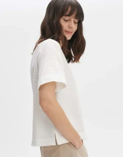 OPUS T-Shirt SERKE Regular mit Struktur weiß S14 10273412175100