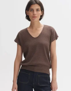 OPUS V-Shirt SIMURALI Regular in Strick Optik S24 10194811542100