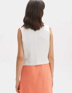OPUS Weste WALIKA Slim Leinen Mix weiß S14 10271511308254