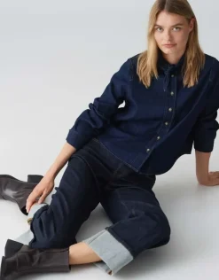 OPUS Wide Leg Jeans MIPO Mid Rise blau S15 1031599275349