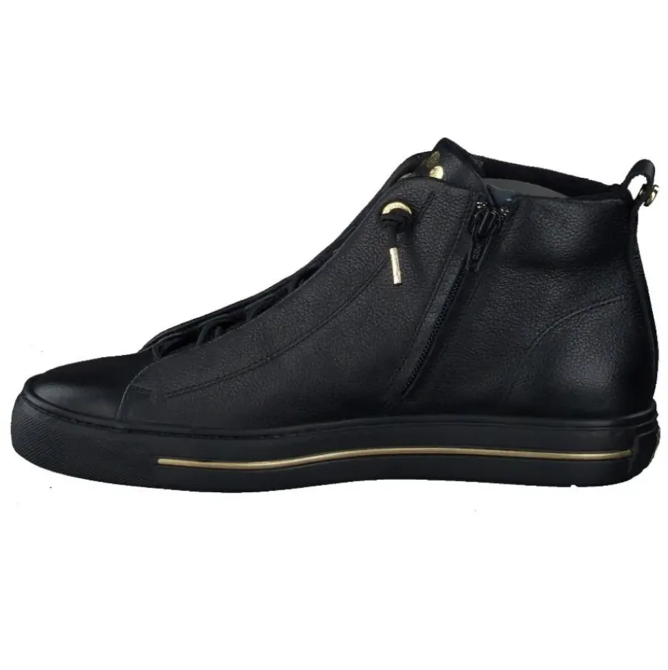 Paul Green Damen Boot Leder Reißverschluss Schnürung SCHWARZ SUPER SOFT 5283-026
