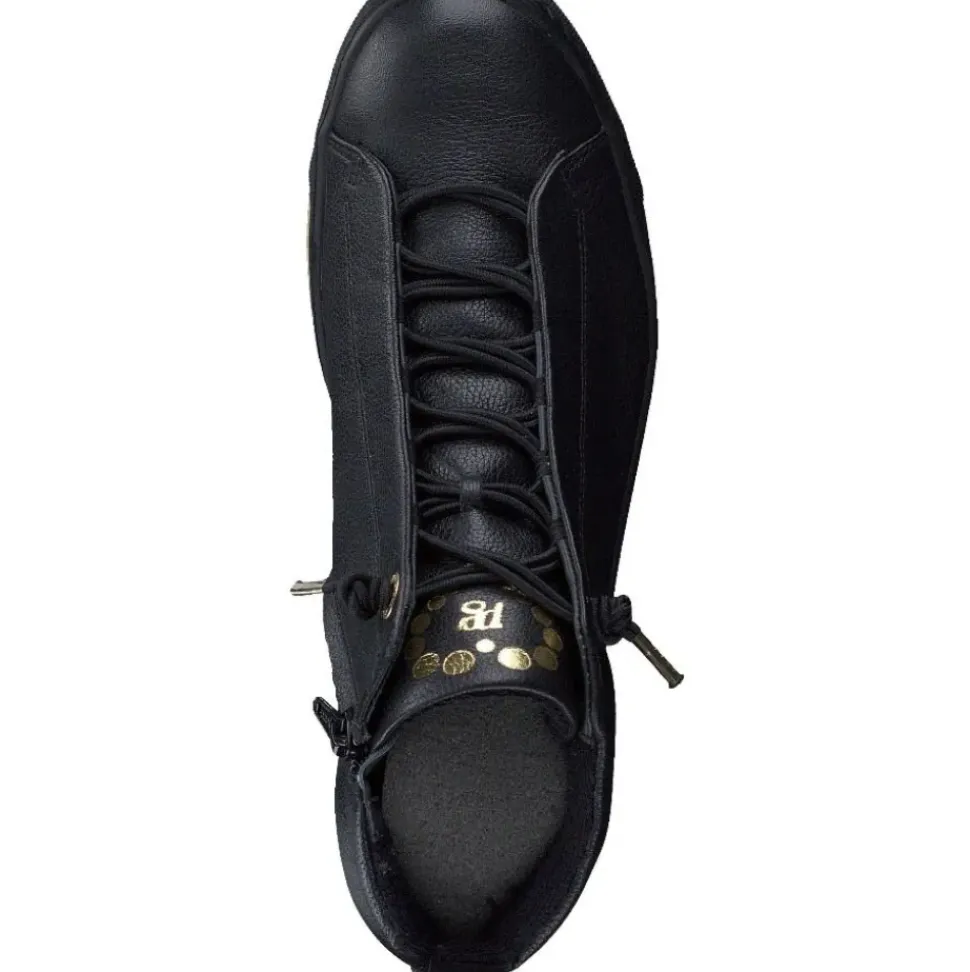 Paul Green Damen Boot Leder Reißverschluss Schnürung SCHWARZ SUPER SOFT 5283-026