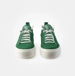 Paul Green Super Soft Pauls Sneaker Nubukleder Logoprägung silberfarbene Details grün S14  5017-235
