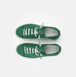 Paul Green Super Soft Pauls Sneaker Nubukleder Logoprägung silberfarbene Details grün S14  5017-235