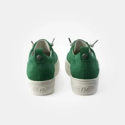 Paul Green Super Soft Pauls Sneaker Nubukleder Logoprägung silberfarbene Details grün S14  5017-235