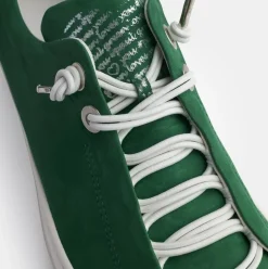Paul Green Super Soft Pauls Sneaker Nubukleder Logoprägung silberfarbene Details grün S14  5017-235