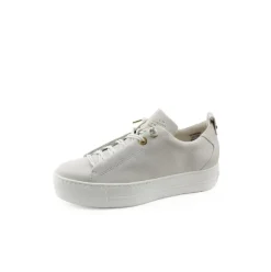 Paul Green Super Soft Pauls Sneaker Leder goldfarbene Nietenapplikation „PG“ beige S14 5017-065