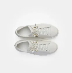 Paul Green Super Soft Pauls Sneaker Leder goldfarbene Nietenapplikation „PG“ beige S14 5017-065