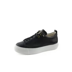 Paul Green Super Soft Pauls Sneaker Leder Logoapplikation goldene Details schwarz S14 5017-025