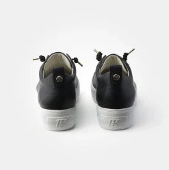 Paul Green Super Soft Pauls Sneaker Leder Logoapplikation goldene Details schwarz S14 5017-025