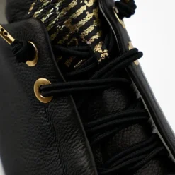 Paul Green Super Soft Pauls Sneaker Leder Logoapplikation goldene Details schwarz S14 5017-025