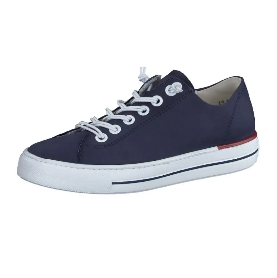 Paul Green Super Soft Pauls Sneaker Nubukleder Relax- Weite Wechselfußbett blau S14 4081-365
