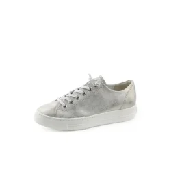 Paul Green Super Soft Pauls Sneaker Leder Relaxweite Metallic Look Wechselfußbett beige S14 4081-035