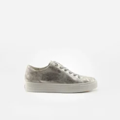 Paul Green Super Soft Pauls Sneaker Leder Relaxweite Metallic Look Wechselfußbett beige S14 4081-035
