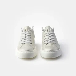 Paul Green Super Soft Pauls Sneaker Leder Relaxweite Metallic Look Wechselfußbett beige S14 4081-035