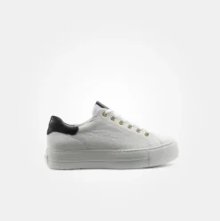 Paul Green Super Soft Pauls Sneaker Leder Logoapplikation Ziernähte weiß S14 5320-085