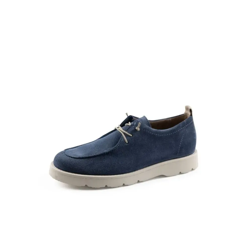Paul Green Super Soft Schnürer Veloursleder Logoprägung blau S14 1070-005