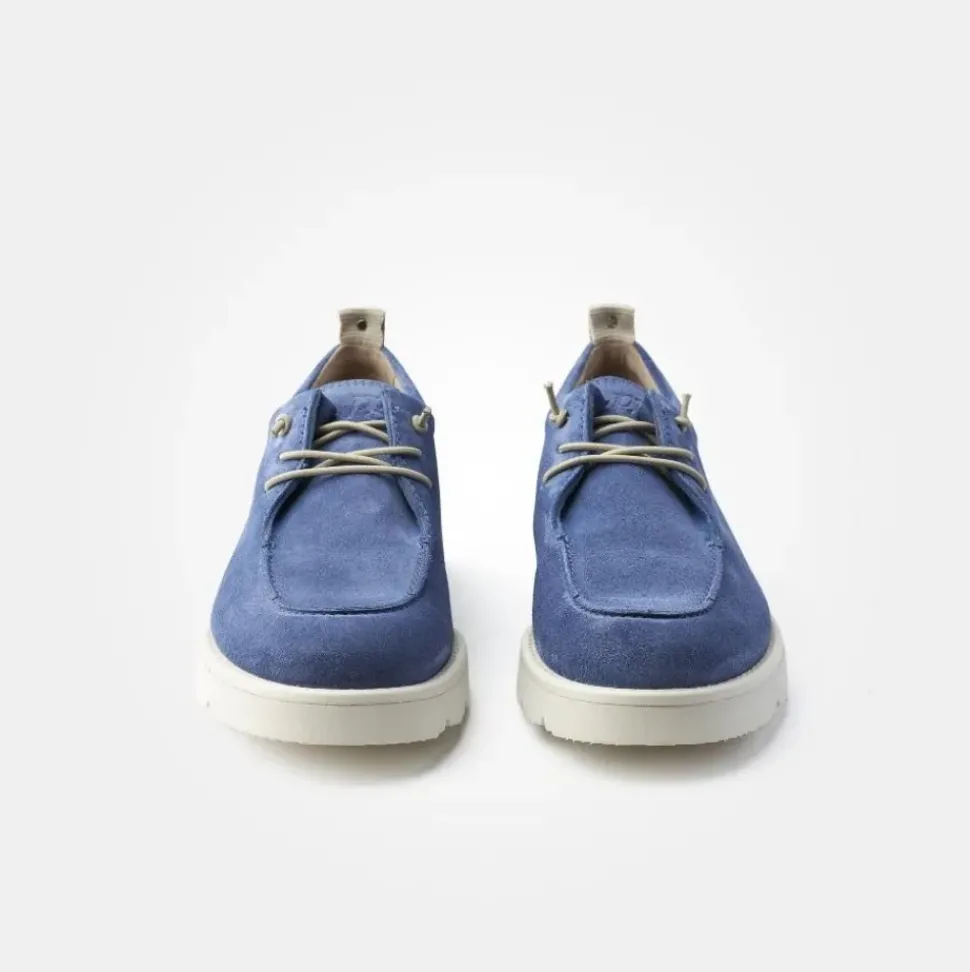 Paul Green Super Soft Schnürer Veloursleder Logoprägung blau S14 1070-005