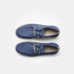 Paul Green Super Soft Schnürer Veloursleder Logoprägung blau S14 1070-005