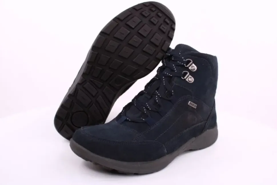 PETER ERIKSON Damen Boot Leder Schnürung und Reißverschluss DENIM Warmfutter FLEXI-16 TEX