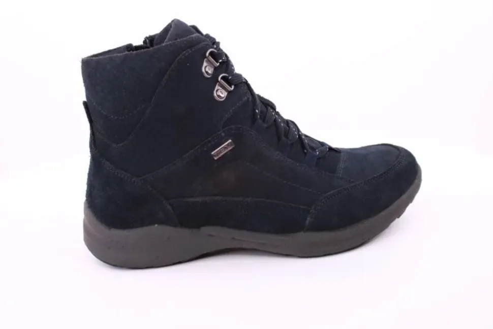 PETER ERIKSON Damen Boot Leder Schnürung und Reißverschluss DENIM Warmfutter FLEXI-16 TEX