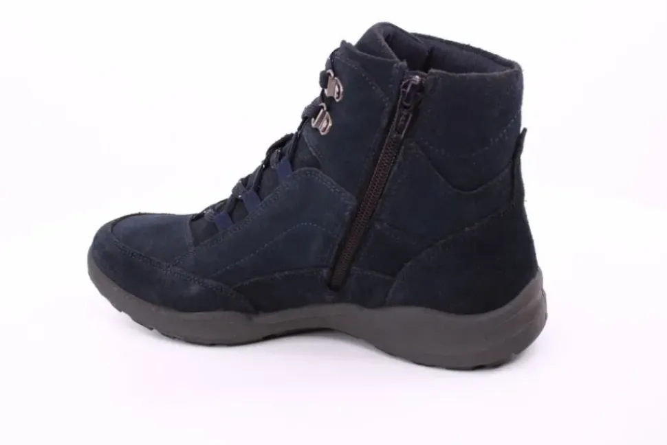 PETER ERIKSON Damen Boot Leder Schnürung und Reißverschluss DENIM Warmfutter FLEXI-16 TEX