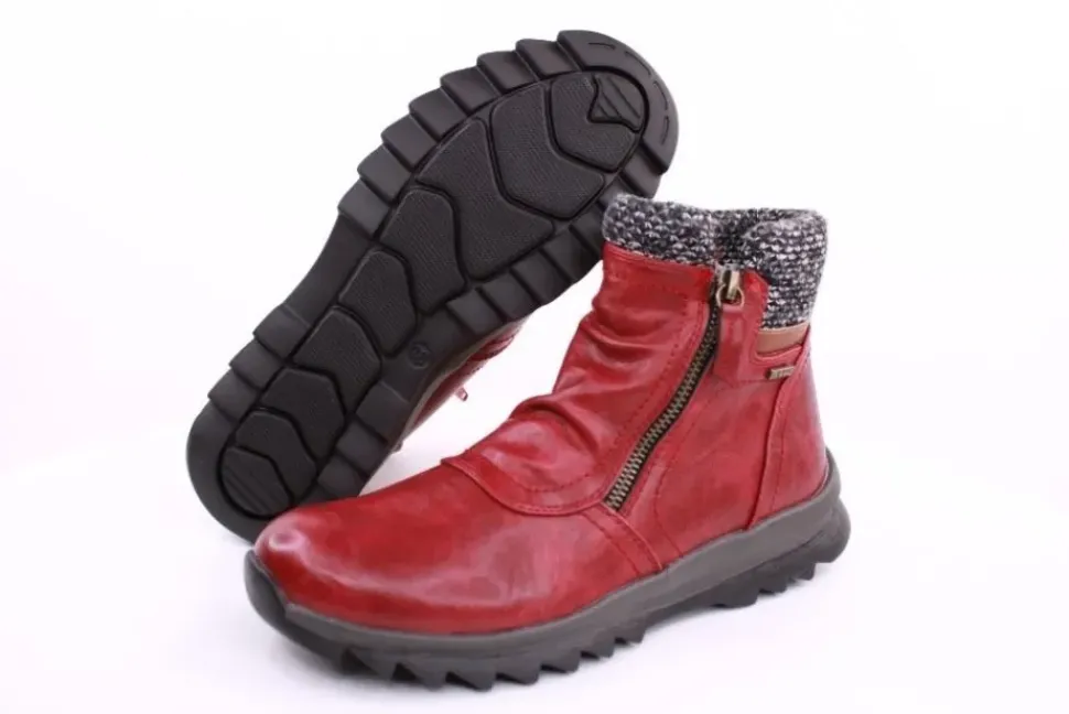 PETER ERIKSON Damen Boot mit Stickrand doppel Reißverschluss einfacher Einstieg in SCHWARZ, BLAU, ROT Warmfutter 58212-Y24001 TEX