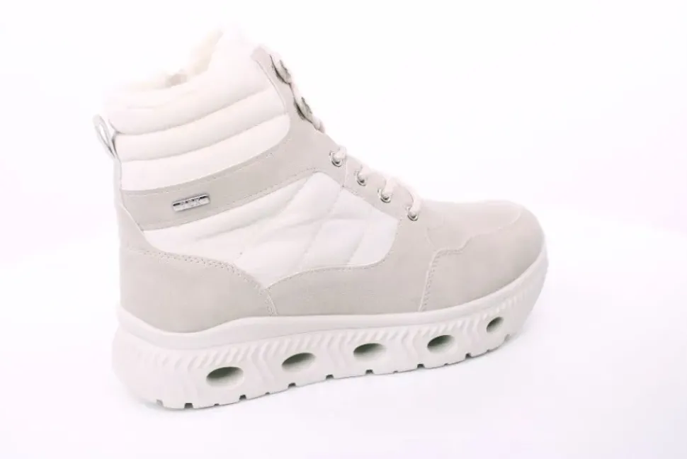 PETER ERIKSON Damen Boot Softrand Schnürung und Reißverschluss BEIGE Warmfutter TEX 26106-Y25005
