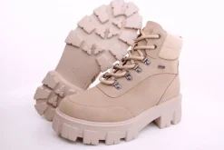 PETER ERIKSON Damen Boot Softrand Schnürung und Reißverschluss BEIGE Warmfutter 6587-24-C25001